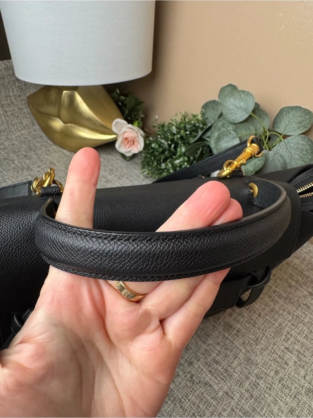 Celine Black Leather Satchel with Top Handle